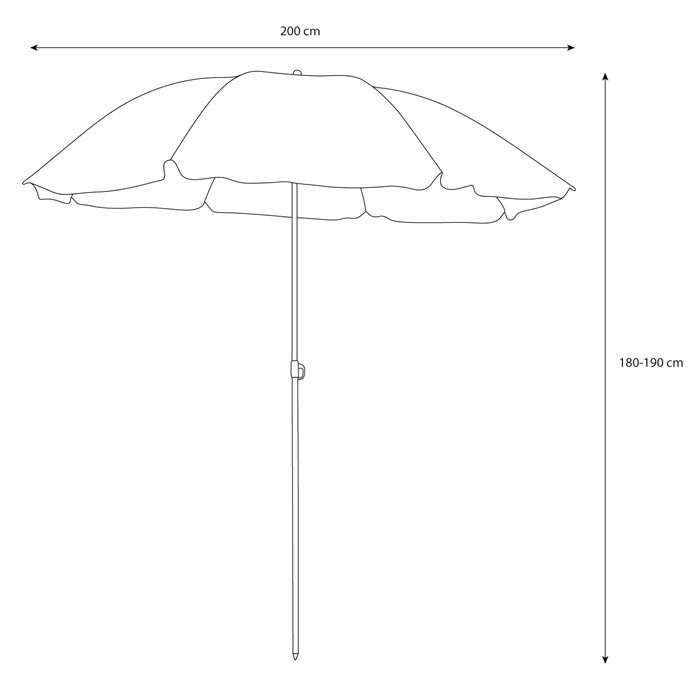 Parasoll Taipei med vippefunksjon Ø200 cm sandfarget - Sunlife